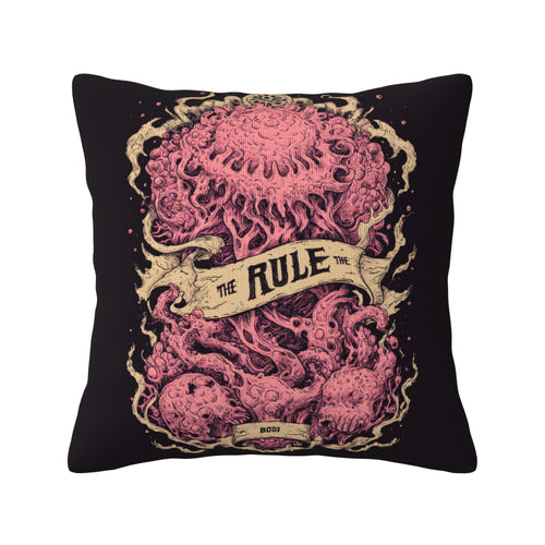"Deep Sea Rule" Creative Throw Pillow | Unique Pink Tentacle Illustration, Oversized