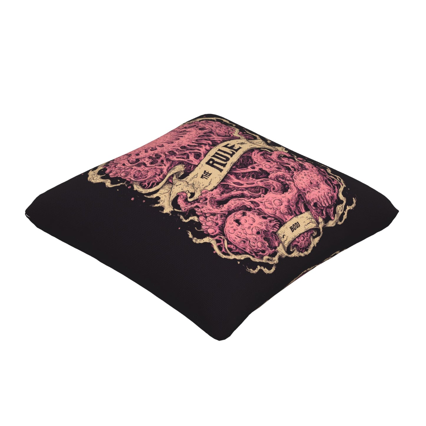"Deep Sea Rule" Creative Throw Pillow | Unique Pink Tentacle Illustration, Oversized