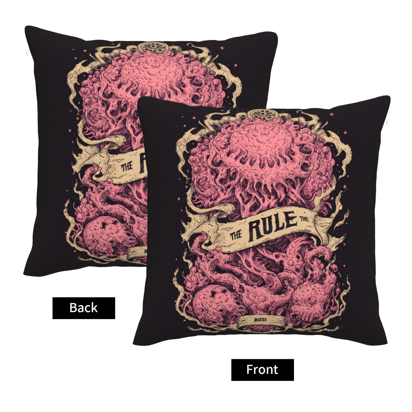 "Deep Sea Rule" Creative Throw Pillow | Unique Pink Tentacle Illustration, Oversized