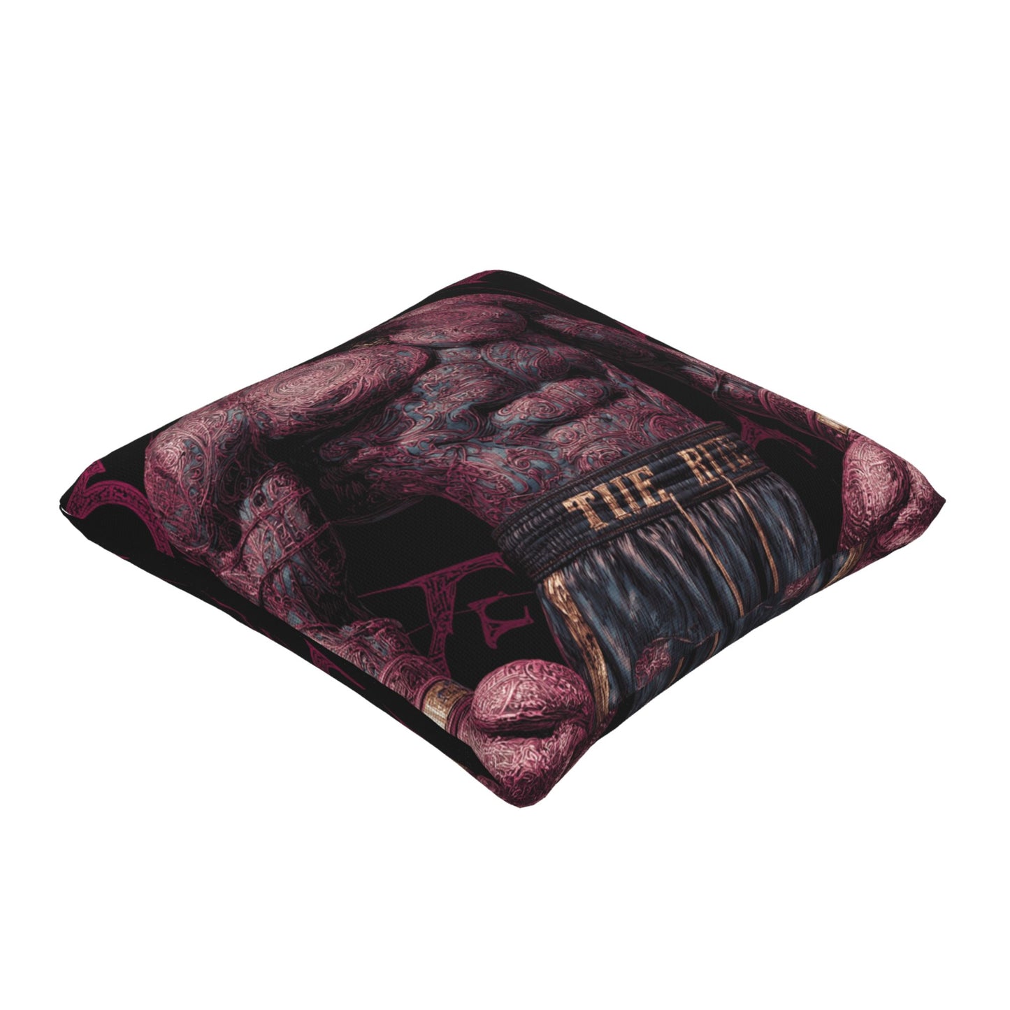 "Tattooed Champion" Creative Throw Pillow | Unique Tattooed Muscle Illustration, Oversized