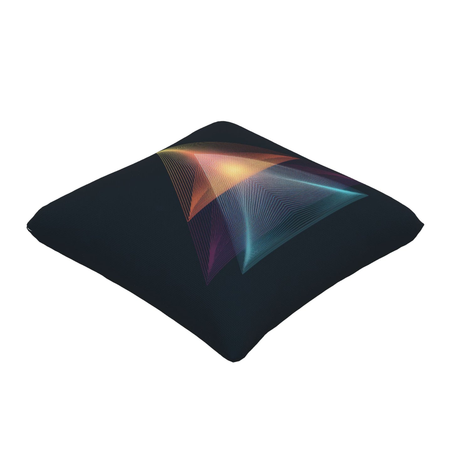 "Geometric Radiance" Creative Throw Pillow | Modern Geometric Pattern Illustration, Oversized