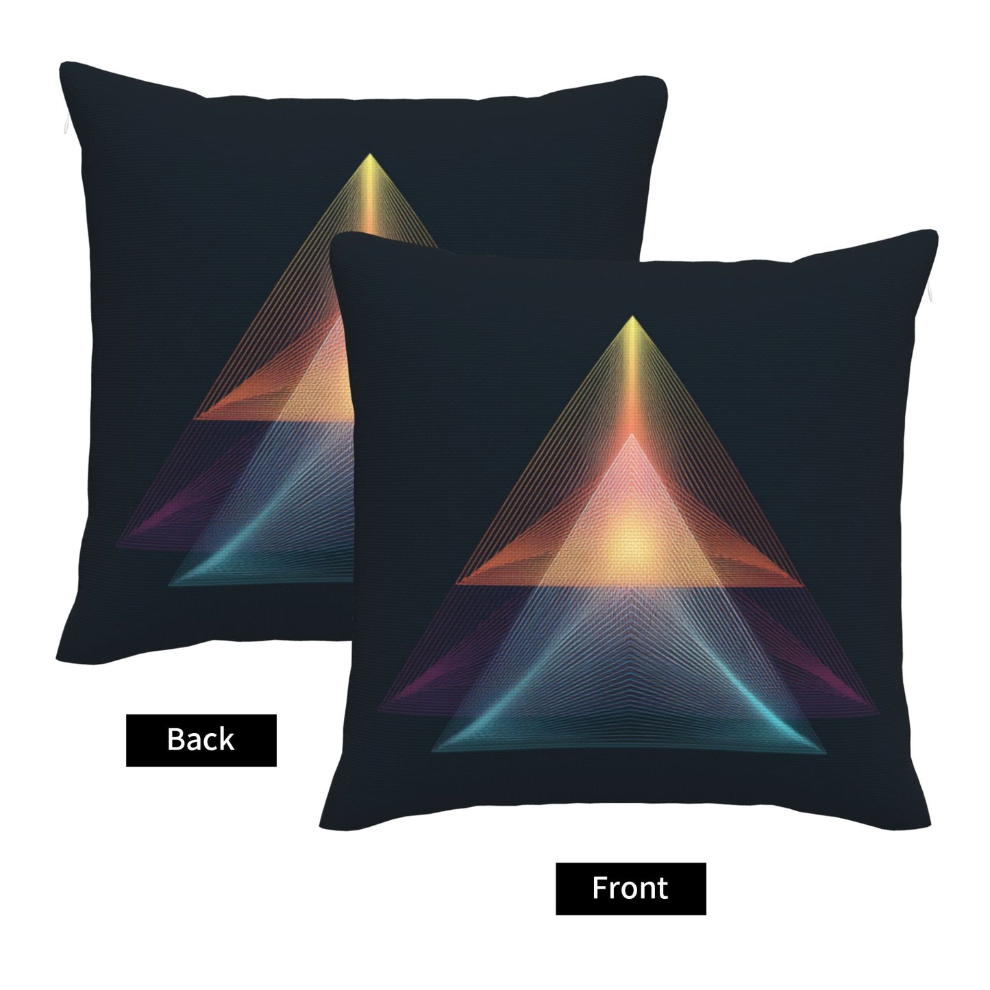 "Geometric Radiance" Creative Throw Pillow | Modern Geometric Pattern Illustration, Oversized