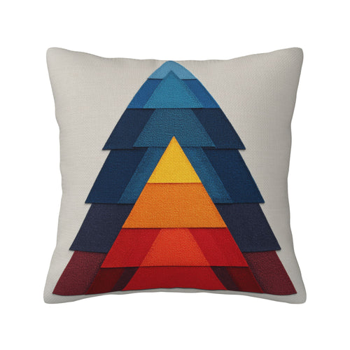 "Layered Colors" Creative Throw Pillow | Modern Geometric Design, Oversized