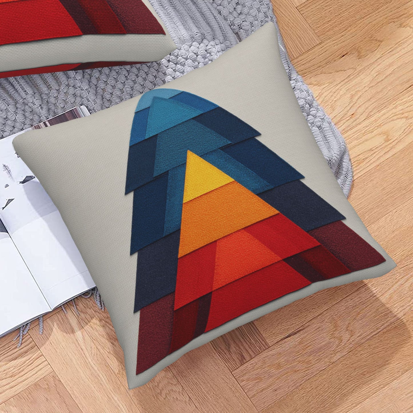 "Layered Colors" Creative Throw Pillow | Modern Geometric Design, Oversized