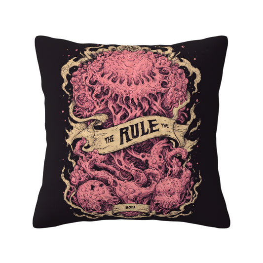 "Deep Sea Rule" Creative Throw Pillow | Unique Pink Tentacle Illustration, Oversized