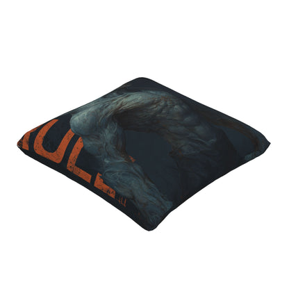 "Steel Beast" Creative Throw Pillow | Dynamic Monster Illustration Design, Oversized