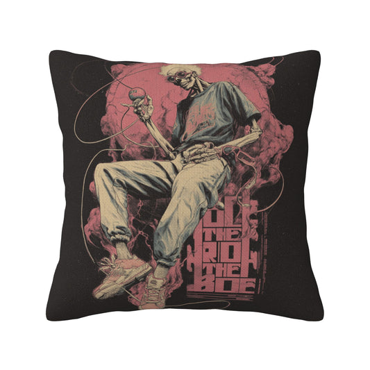 "Rock Skull" Creative Throw Pillow | Street Style Skull Illustration, Oversized