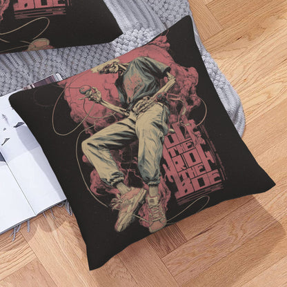 "Rock Skull" Creative Throw Pillow | Street Style Skull Illustration, Oversized
