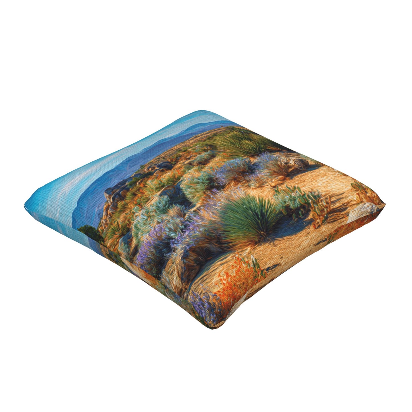 "Vast Desert" Creative Throw Pillow | Natural Desert Landscape Illustration, Oversized