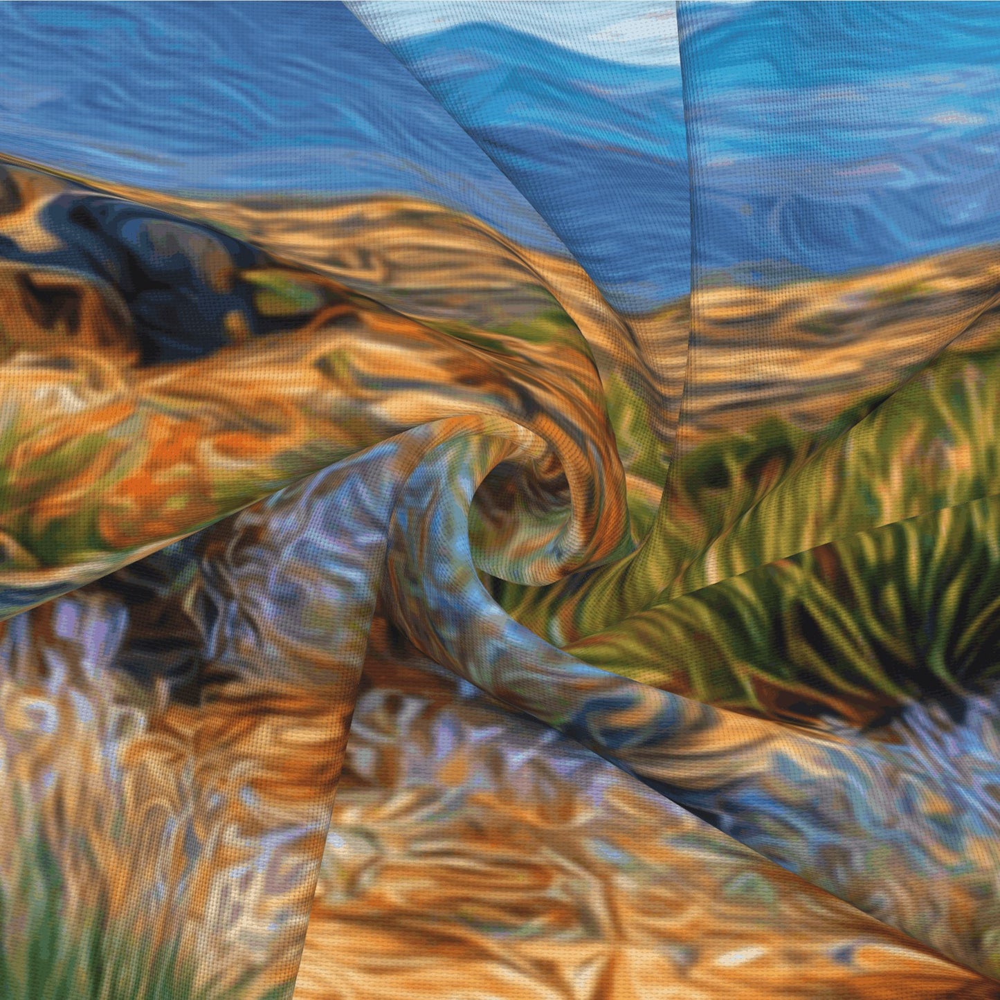"Vast Desert" Creative Throw Pillow | Natural Desert Landscape Illustration, Oversized