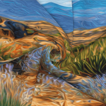 "Vast Desert" Creative Throw Pillow | Natural Desert Landscape Illustration, Oversized