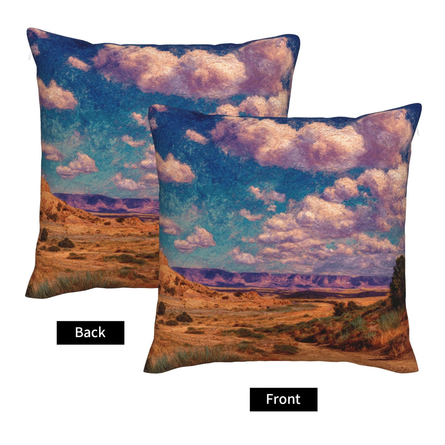 "Earth's Melody" Creative Throw Pillow | Vibrant Natural Landscape Illustration, Oversized