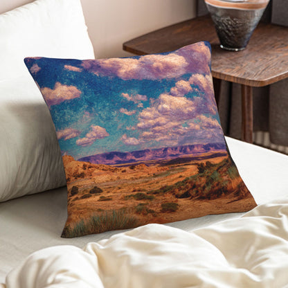 "Earth's Melody" Creative Throw Pillow | Vibrant Natural Landscape Illustration, Oversized