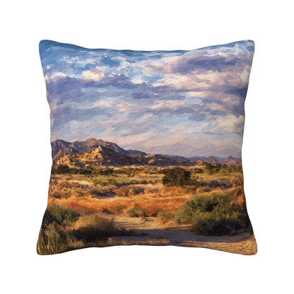 "Heart of the Earth" Creative Throw Pillow | Desert Mountain Landscape Illustration, Oversized
