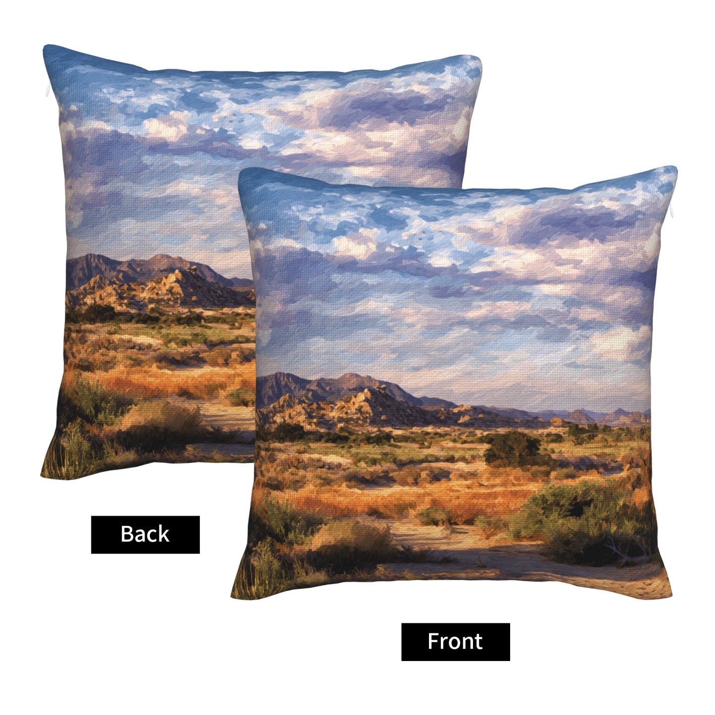"Heart of the Earth" Creative Throw Pillow | Desert Mountain Landscape Illustration, Oversized