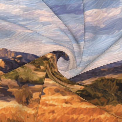 "Heart of the Earth" Creative Throw Pillow | Desert Mountain Landscape Illustration, Oversized