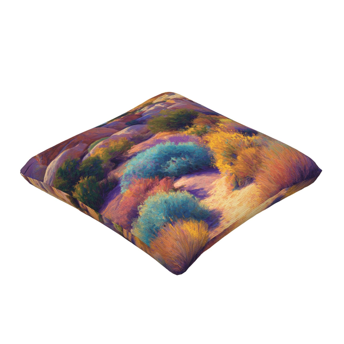 "Dreamy Wilderness" Creative Throw Pillow | Modern Art Style Desert Landscape, Oversized