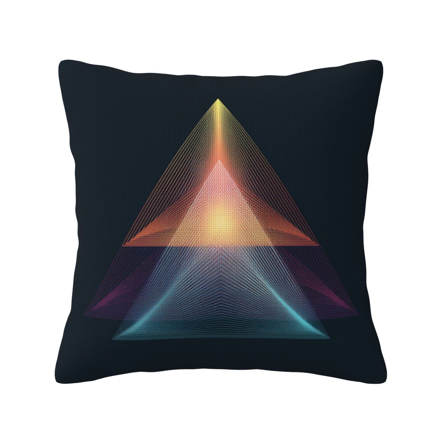 "Geometric Radiance" Creative Throw Pillow | Modern Geometric Pattern Illustration, Oversized