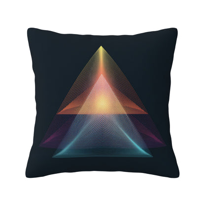 "Geometric Radiance" Creative Throw Pillow | Modern Geometric Pattern Illustration, Oversized