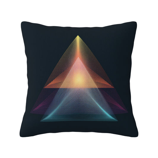 "Geometric Radiance" Creative Throw Pillow | Modern Geometric Pattern Illustration, Oversized