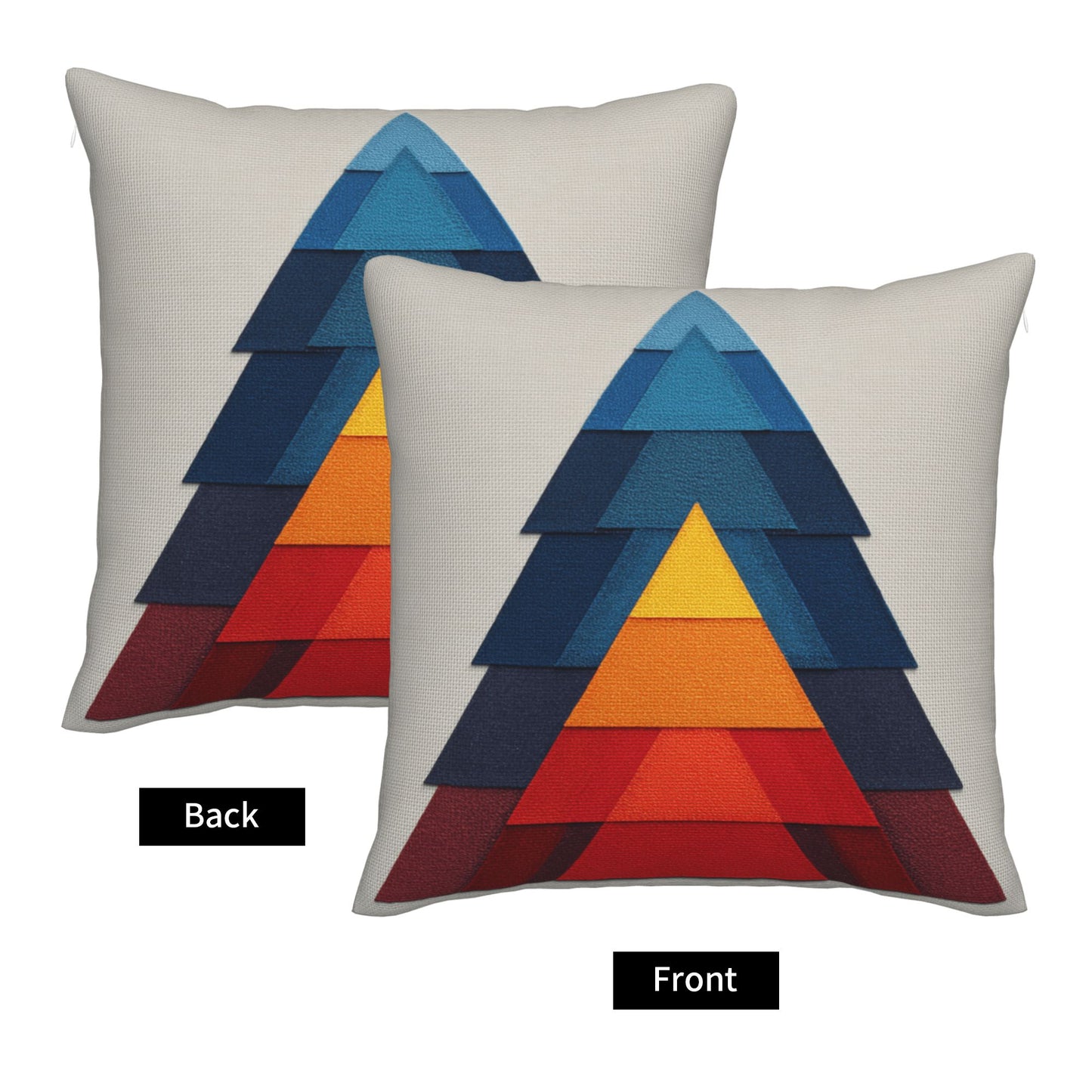 "Layered Colors" Creative Throw Pillow | Modern Geometric Design, Oversized