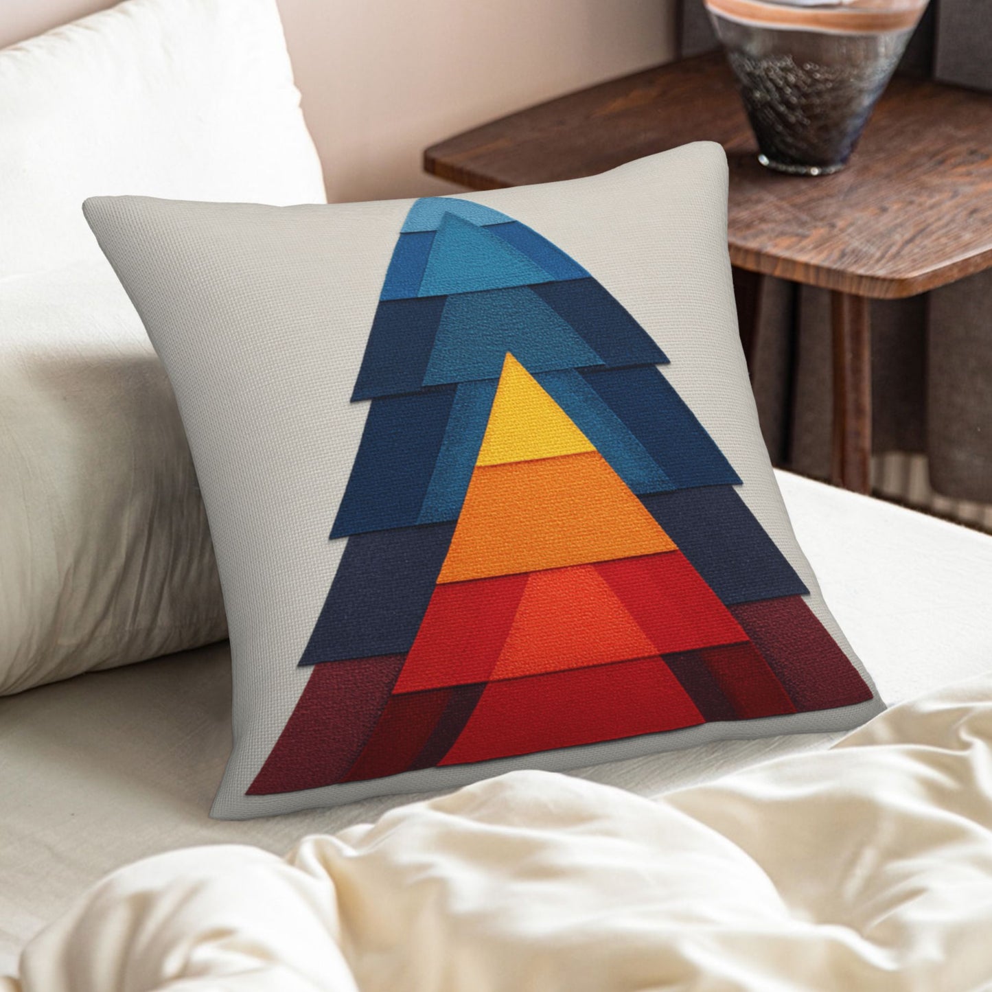"Layered Colors" Creative Throw Pillow | Modern Geometric Design, Oversized