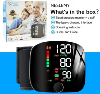 𝐀𝐮𝐭𝐨𝐦𝐚𝐭𝐢𝐜 𝐖𝐫𝐢𝐬𝐭 𝐁𝐏 𝐌𝐨𝐧𝐢𝐭𝐨𝐫™ - Clinically Accurate w/ Large Backlit Display, Adjustable Cuff, Voice Broadcast u0026 Case