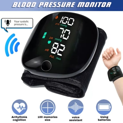𝐀𝐮𝐭𝐨𝐦𝐚𝐭𝐢𝐜 𝐖𝐫𝐢𝐬𝐭 𝐁𝐏 𝐌𝐨𝐧𝐢𝐭𝐨𝐫™ - Clinically Accurate w/ Large Backlit Display, Adjustable Cuff, Voice Broadcast u0026 Case